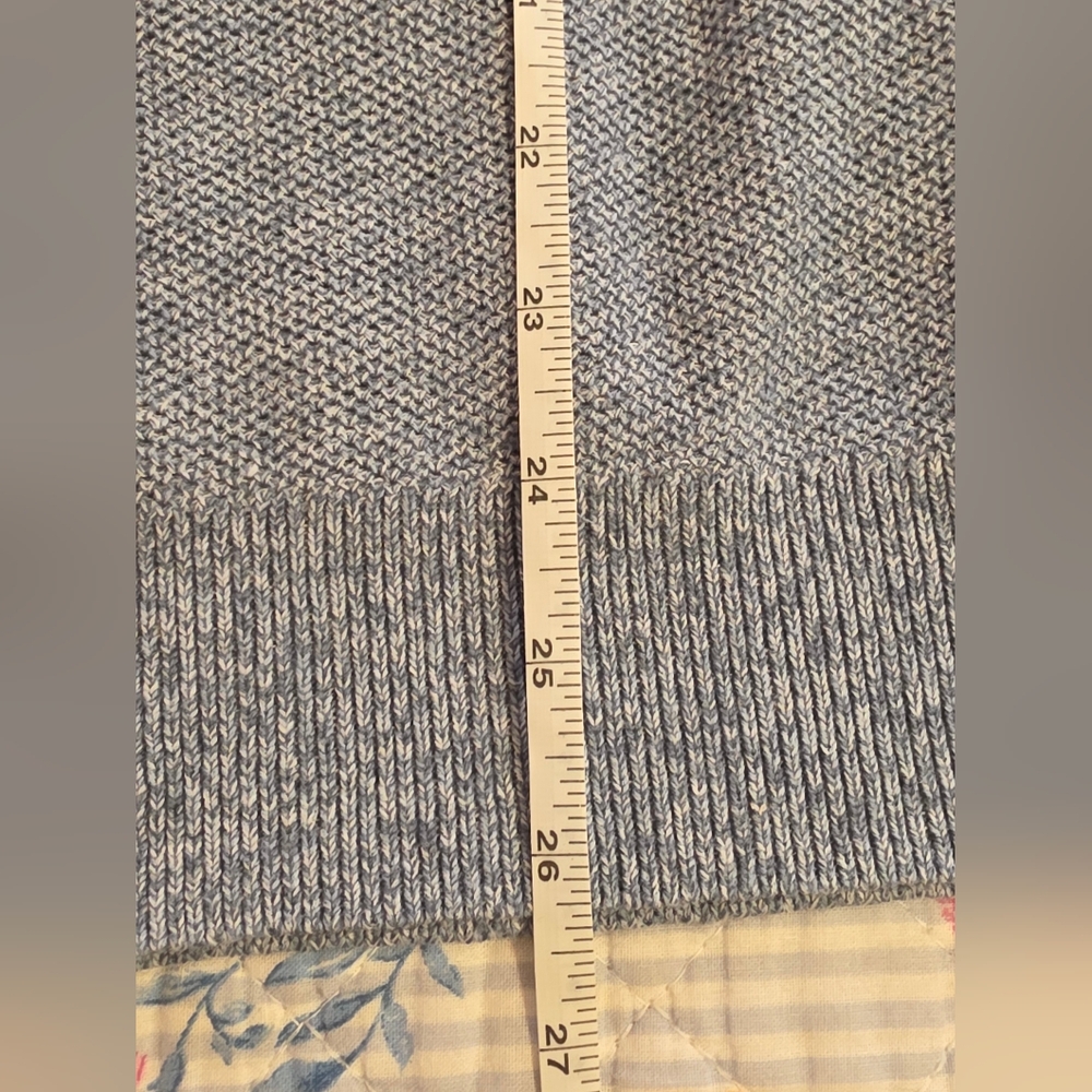 COS Heavy Blue White Linen Cotton Basic Pullover Sweater Medium - Picture 6 of 10